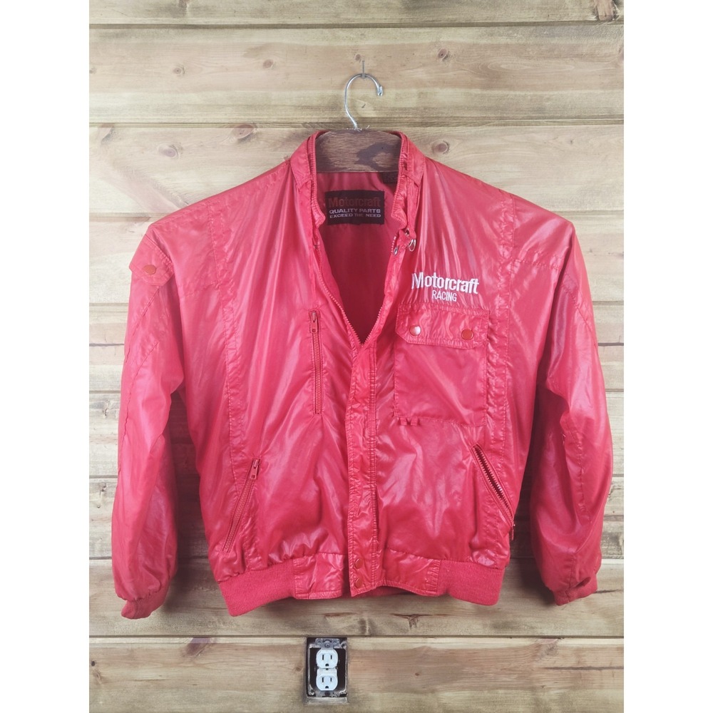 Vintage 90s Red‎ Motorcraft Racing Jacket Red Medium -Small Oil Stain